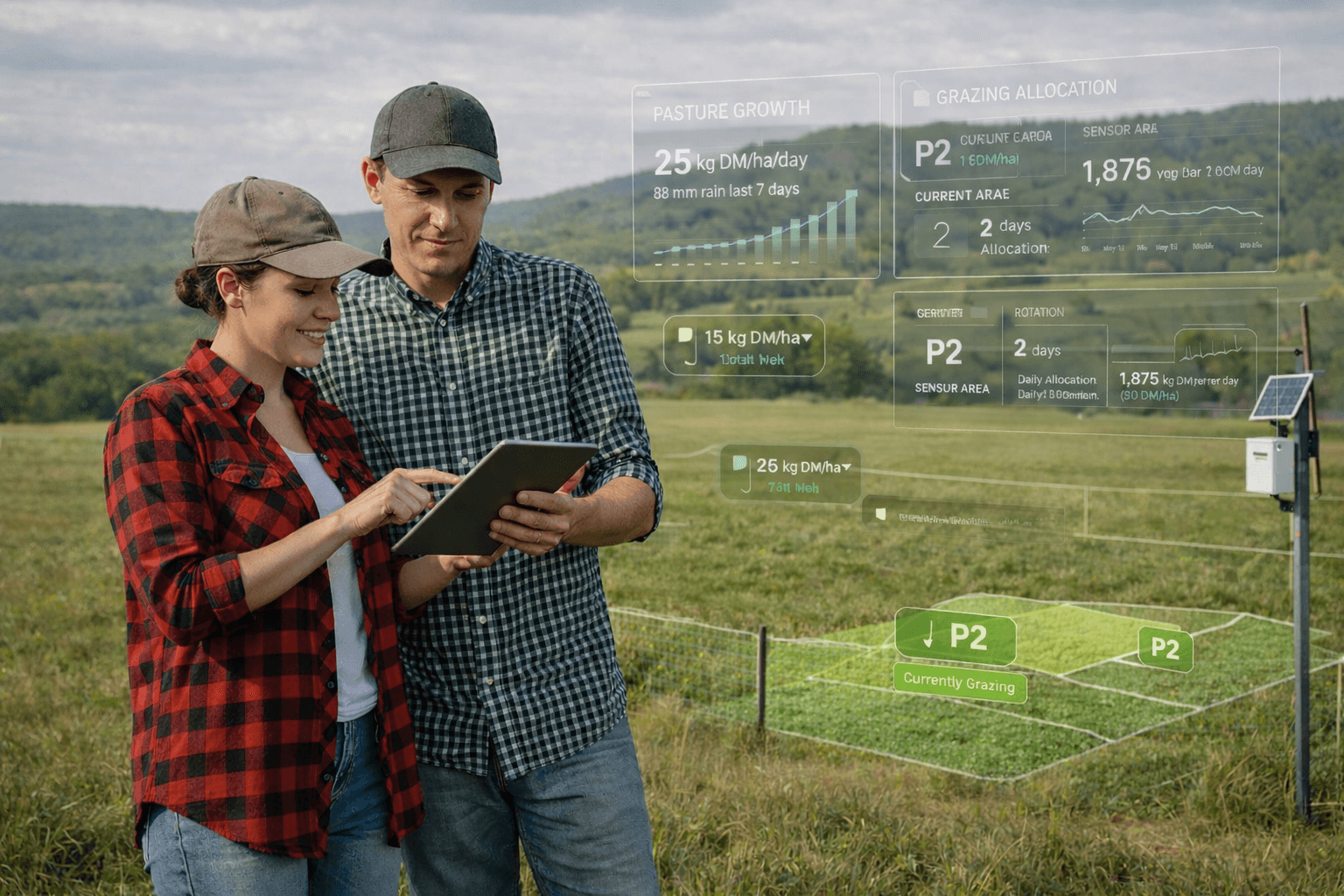 Pasture management with mobile app